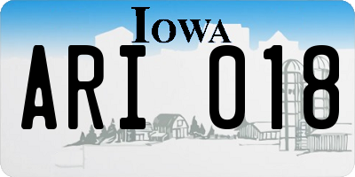 IA license plate ARI018