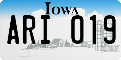 IA license plate ARI019