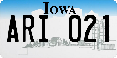 IA license plate ARI021