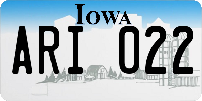 IA license plate ARI022