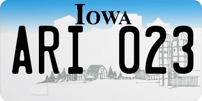IA license plate ARI023