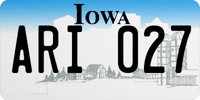 IA license plate ARI027