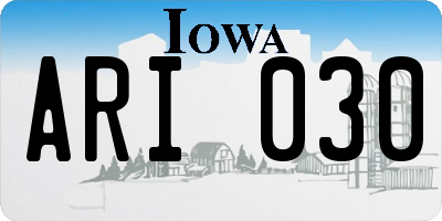 IA license plate ARI030