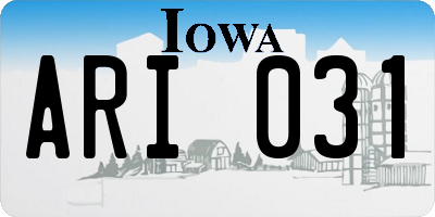 IA license plate ARI031