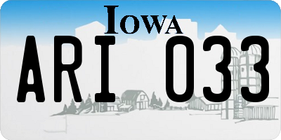 IA license plate ARI033