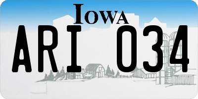 IA license plate ARI034