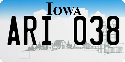 IA license plate ARI038