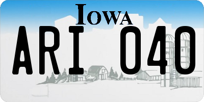 IA license plate ARI040