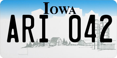 IA license plate ARI042