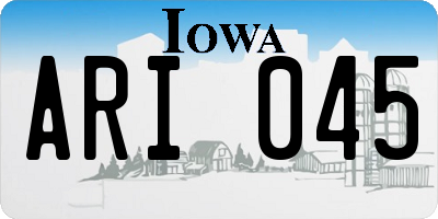IA license plate ARI045