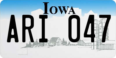 IA license plate ARI047