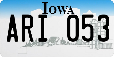 IA license plate ARI053