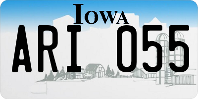 IA license plate ARI055