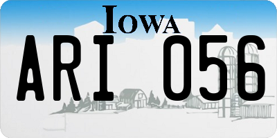 IA license plate ARI056