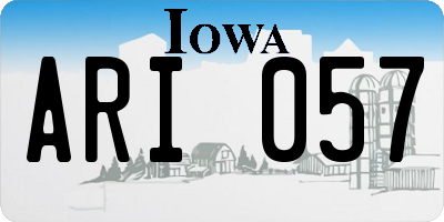 IA license plate ARI057