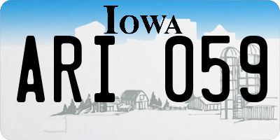 IA license plate ARI059