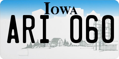 IA license plate ARI060