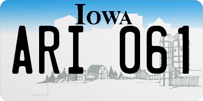 IA license plate ARI061