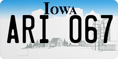 IA license plate ARI067