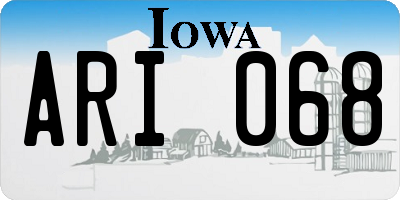 IA license plate ARI068