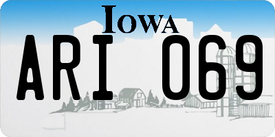 IA license plate ARI069