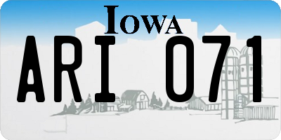 IA license plate ARI071