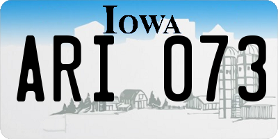 IA license plate ARI073