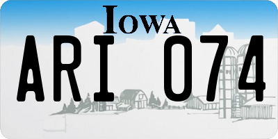 IA license plate ARI074