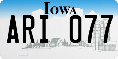 IA license plate ARI077