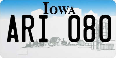 IA license plate ARI080