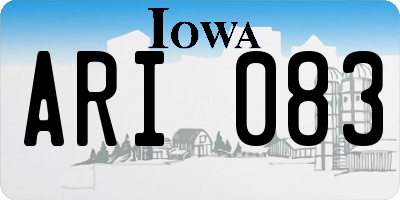 IA license plate ARI083