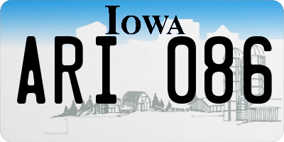 IA license plate ARI086