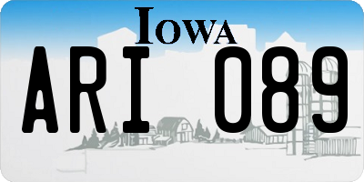 IA license plate ARI089