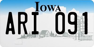 IA license plate ARI091