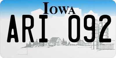 IA license plate ARI092