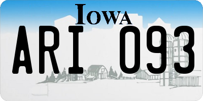 IA license plate ARI093