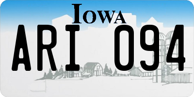 IA license plate ARI094