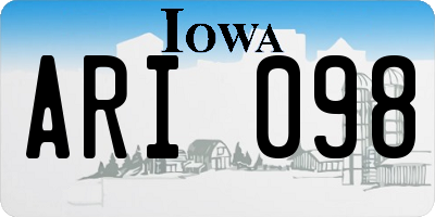 IA license plate ARI098