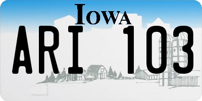 IA license plate ARI103