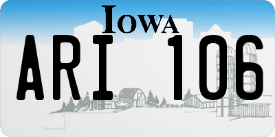 IA license plate ARI106