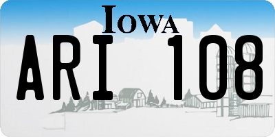 IA license plate ARI108