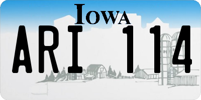 IA license plate ARI114