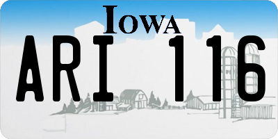 IA license plate ARI116