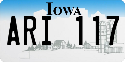 IA license plate ARI117