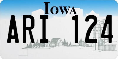 IA license plate ARI124