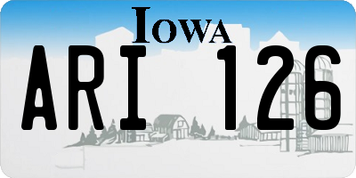 IA license plate ARI126