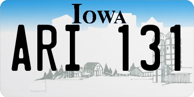 IA license plate ARI131