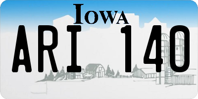 IA license plate ARI140