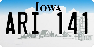 IA license plate ARI141