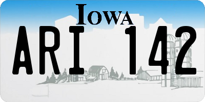 IA license plate ARI142